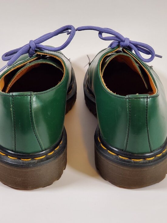 Vintage 90s Dr. Martens Green Leather Oxford 3 Eye UK Size 6 Made in England